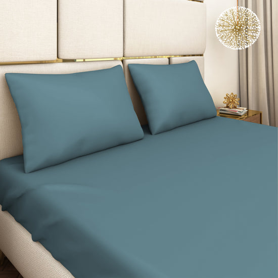 Blue Satin Bedsheet Set