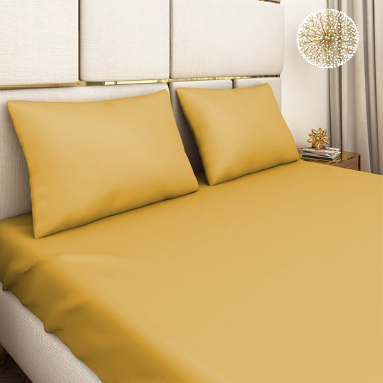 Yellow Satin Bedsheet Set