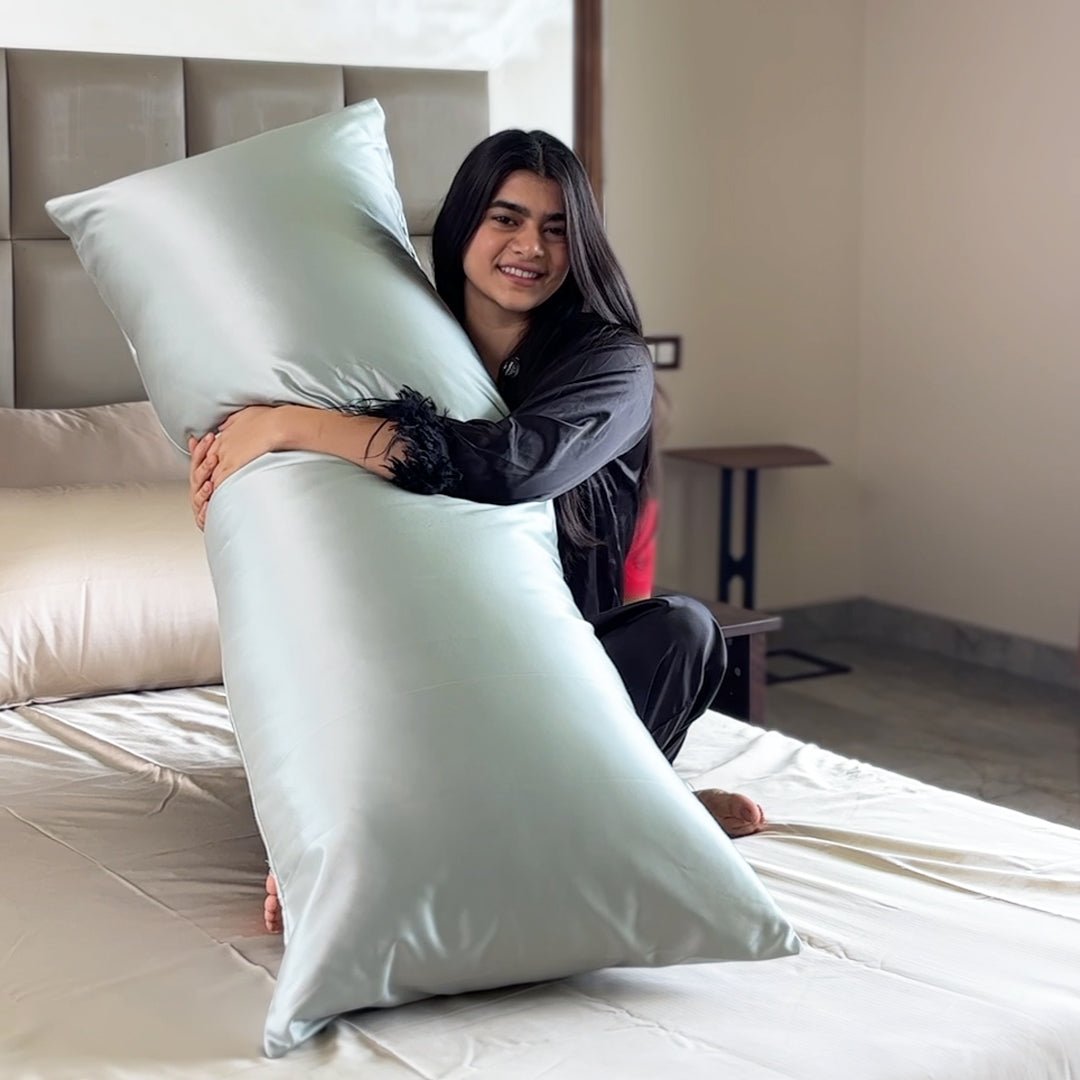 Satin Cuddle Pillow Cover - Set of 1 - Seevo.in