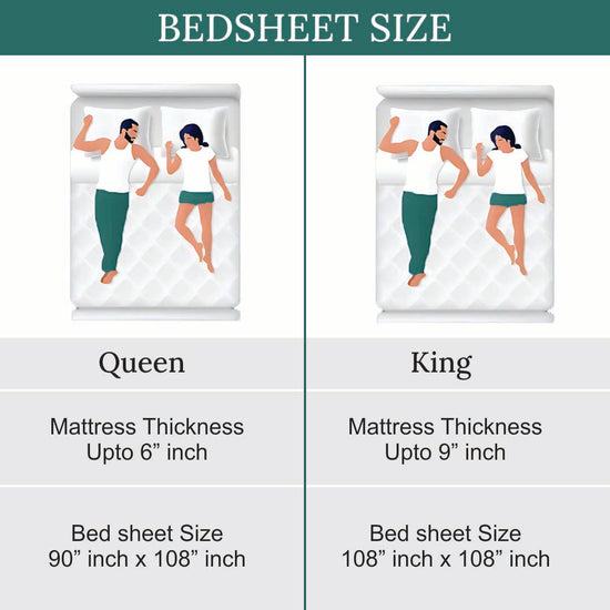 550 TC Cotton Printed Bed Sheet Set (Shadow)