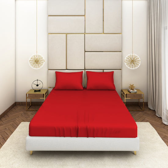 Red Satin Bedsheet Set
