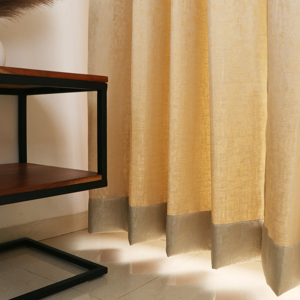 Dimout Curtains Gold Textured - Set of 2