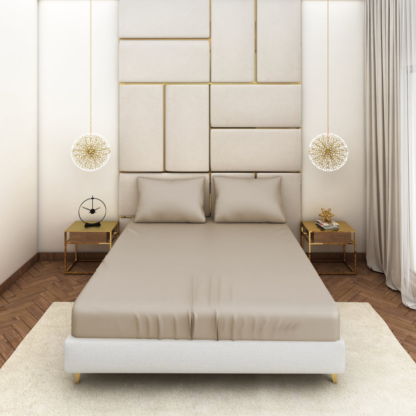 Grey Satin Bedsheet Set