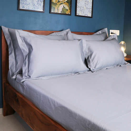 400 TC Cotton Bedsheet Set (Grey)