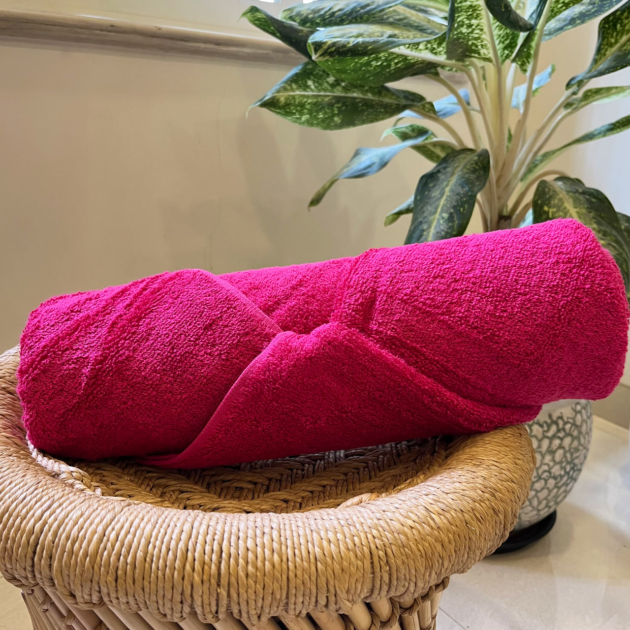 Dark Pink Classic Bath Towels - 400 GSM