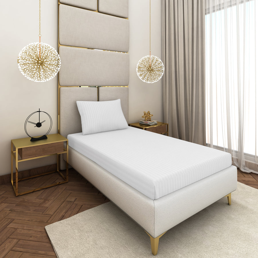 White 300 TC Cotton Bed Sheet Set by Seevo, photo 4