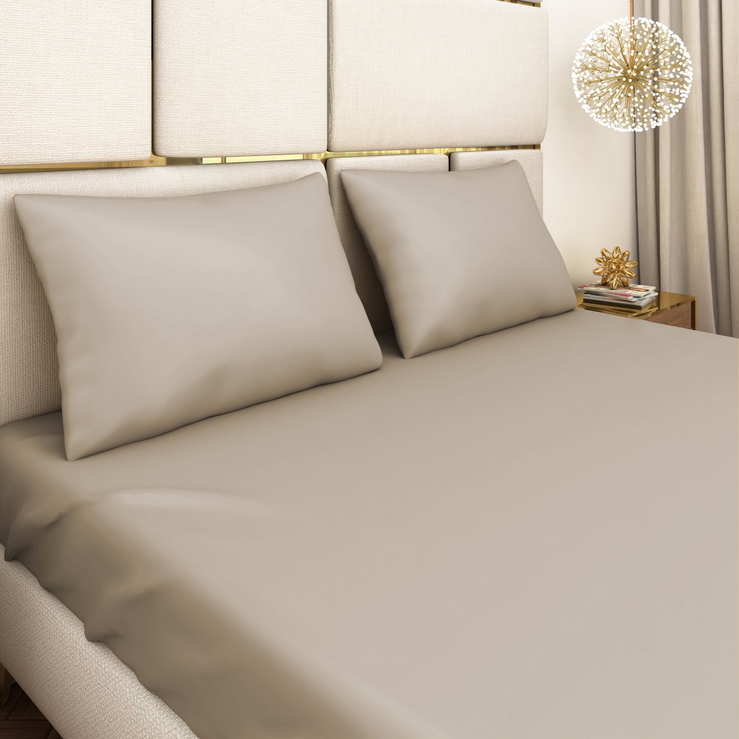 Grey Satin Bedsheet Set