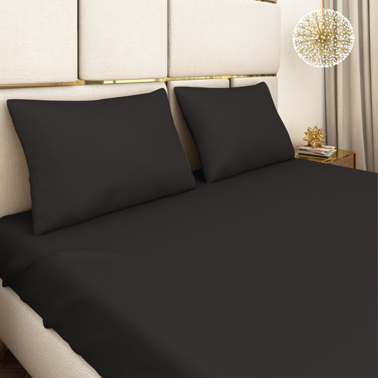 Black Satin Bedsheet Set