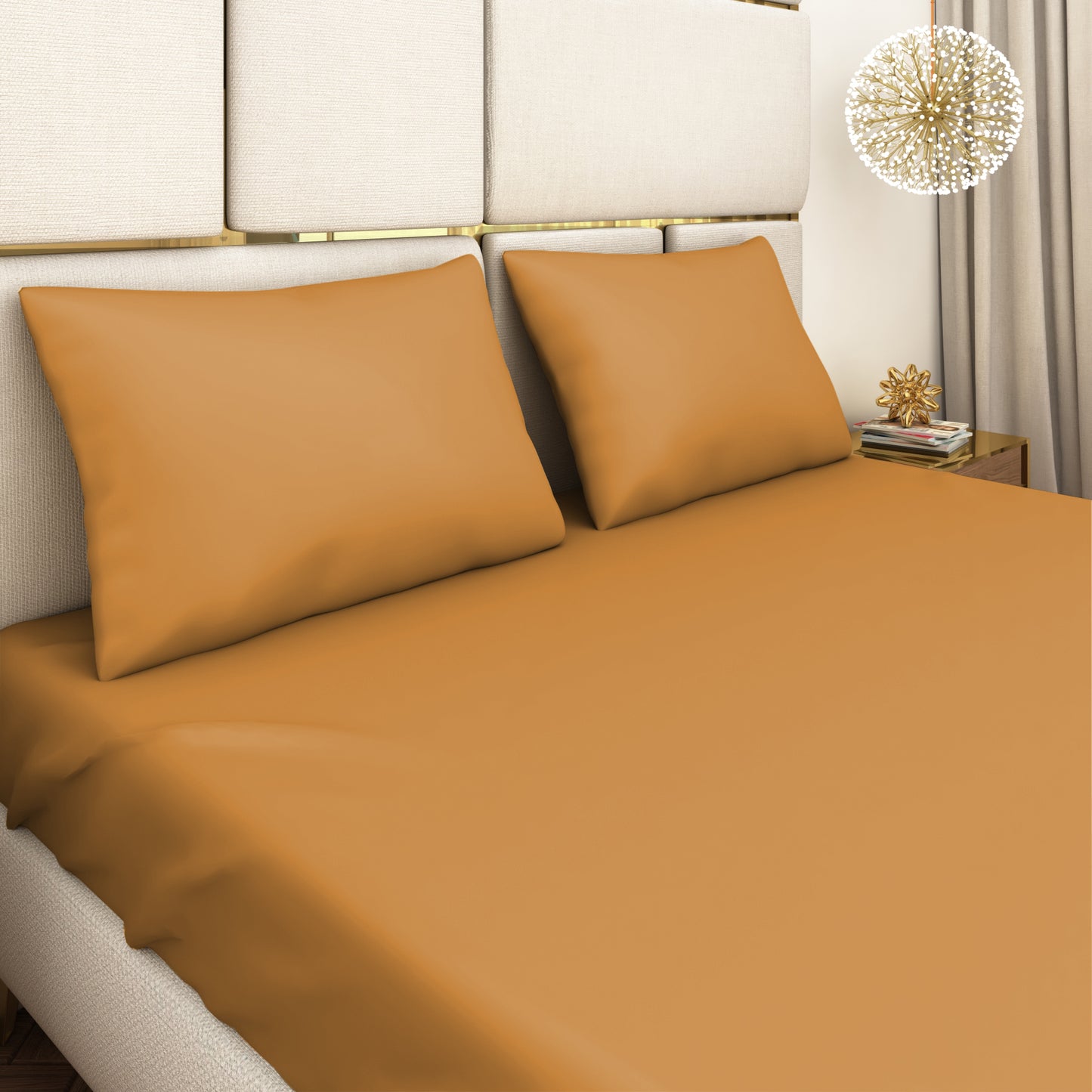 Mustard Satin Bedsheet Set