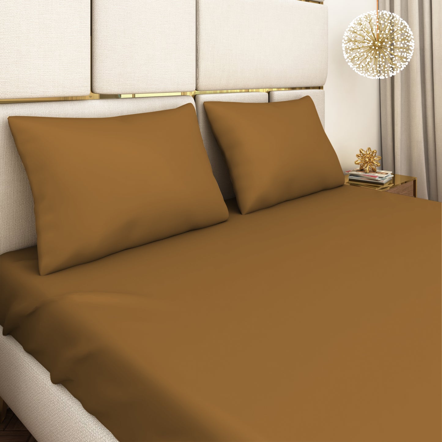 Antique Gold Satin Bedsheet Set