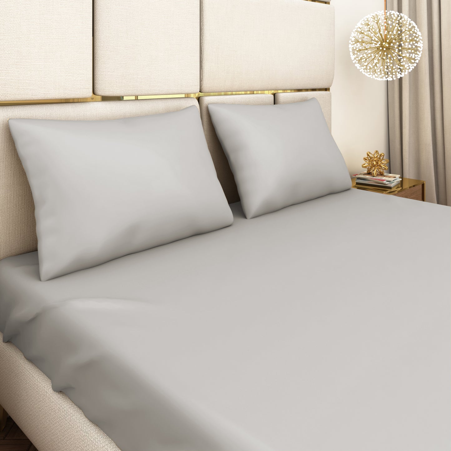 Light Grey Satin Bedsheet Set