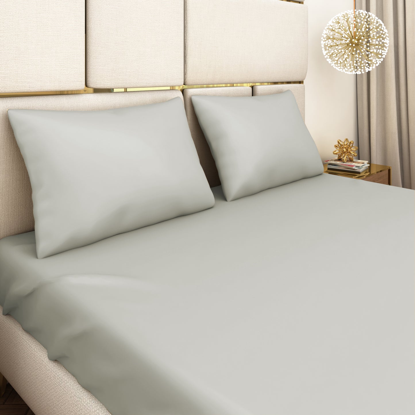 Light Grey Satin Bedsheet Set