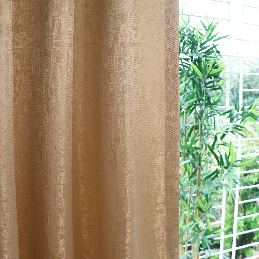 Dimout Curtains Gold Textured - Set of 2