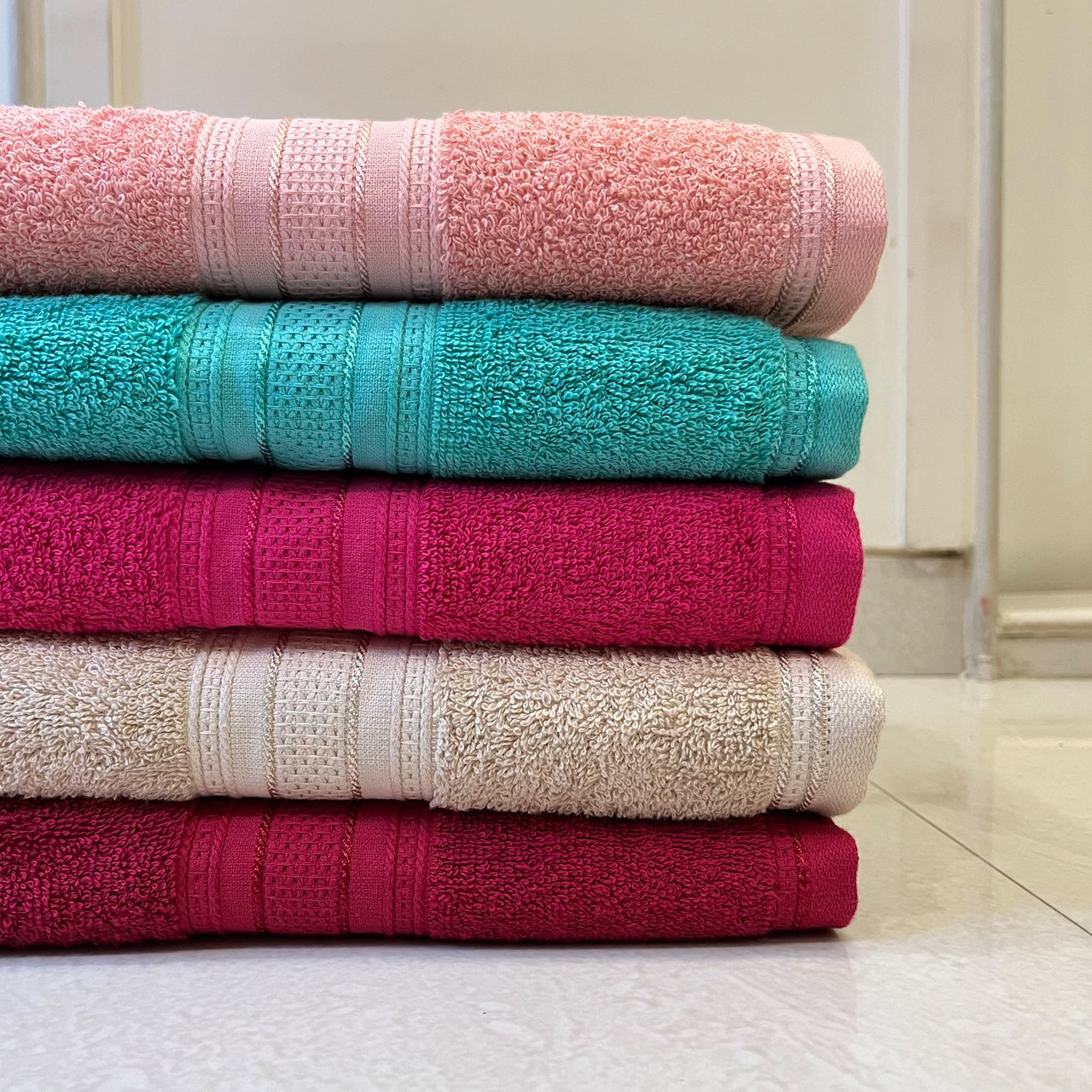 Dark Pink Classic Bath Towels - 400 GSM