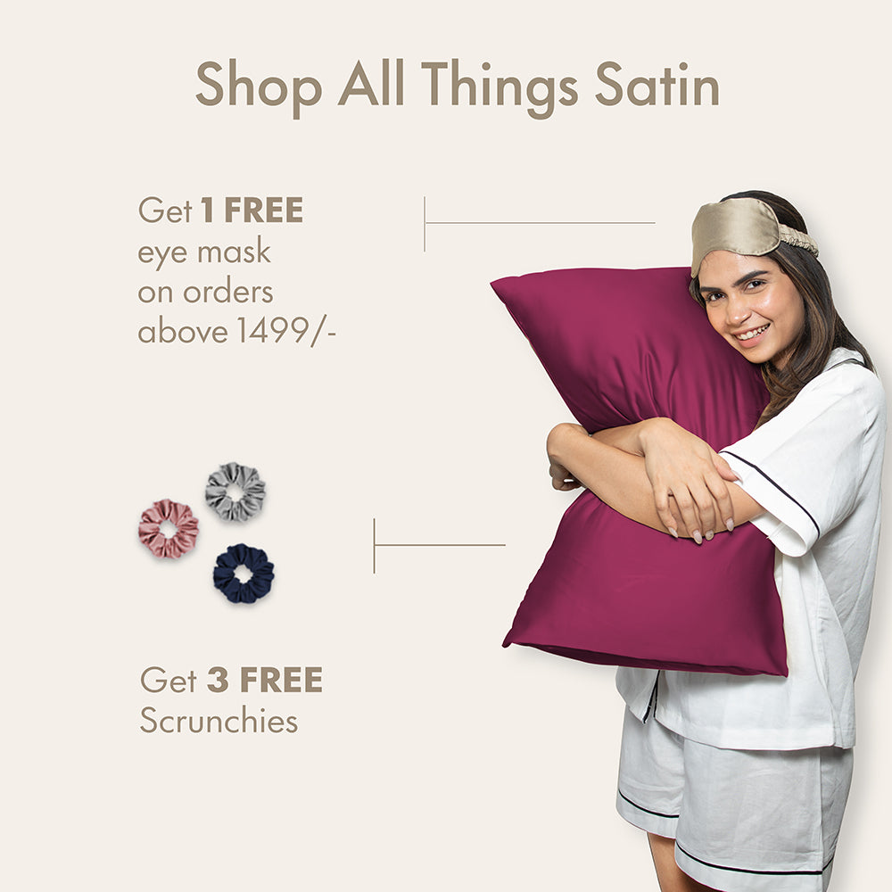 Light Blue Satin Pillowcases - Set of 2 (With 3 Free Scrunchies)
