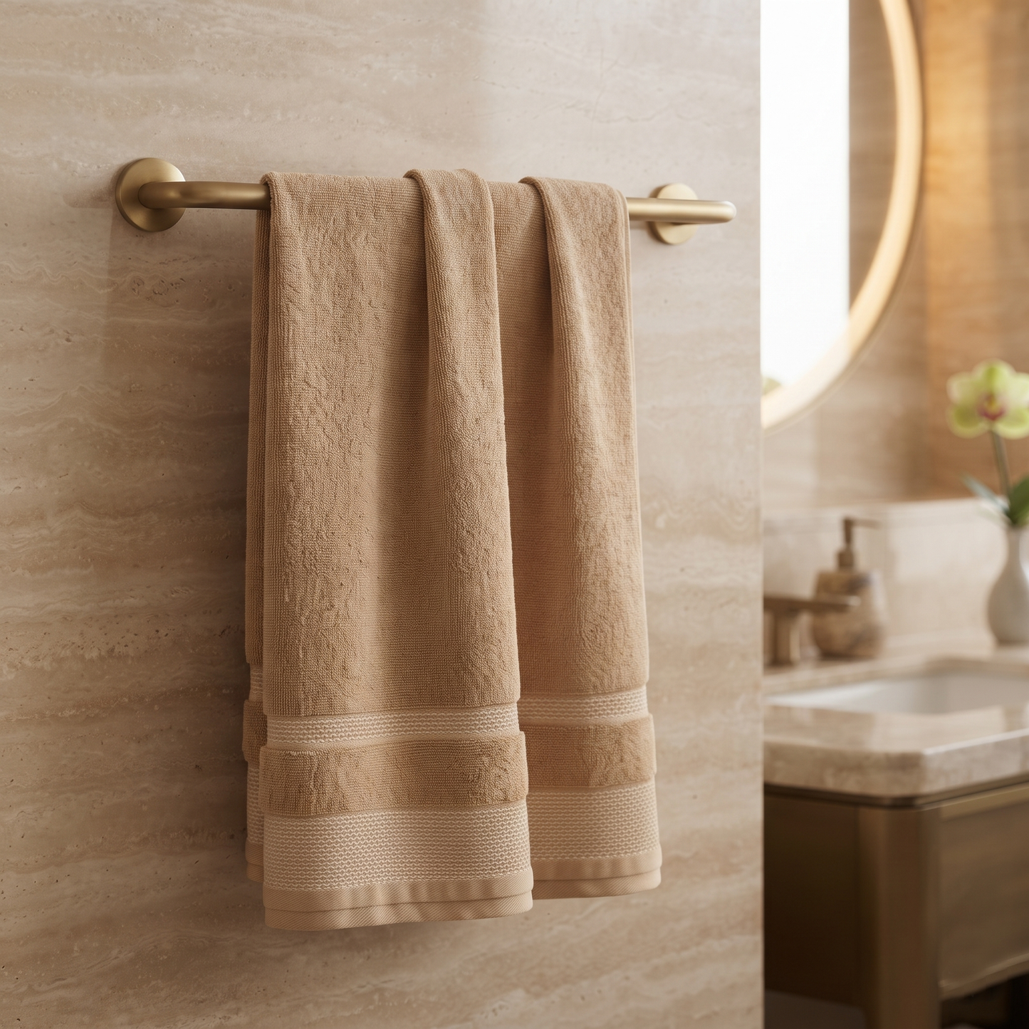 Zev Beige Bath Towel - 400 GSM