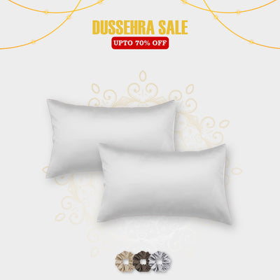 Satin Pillow Covers - Set of 2 (With 3 Free Scrunchies)