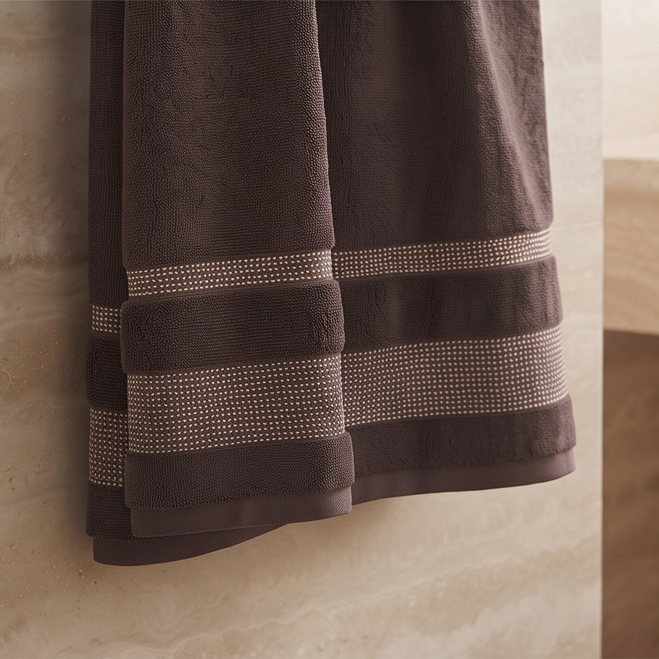 Zev Dark Brown Bath Towel - 400 GSM