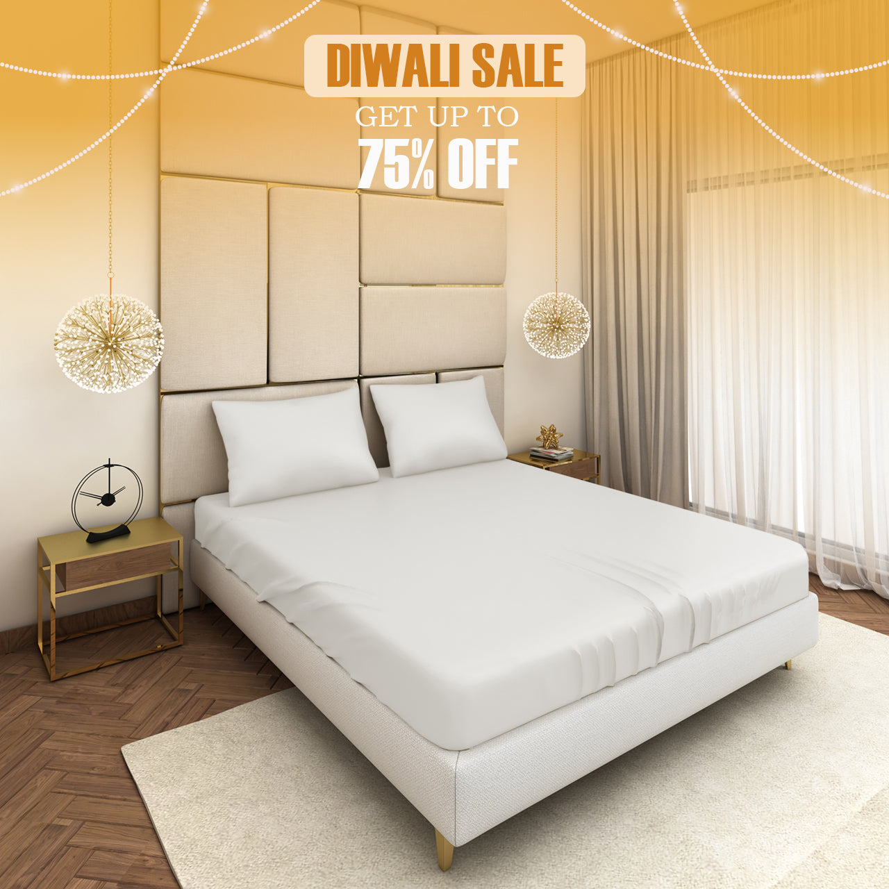 White Satin Bedsheet Set