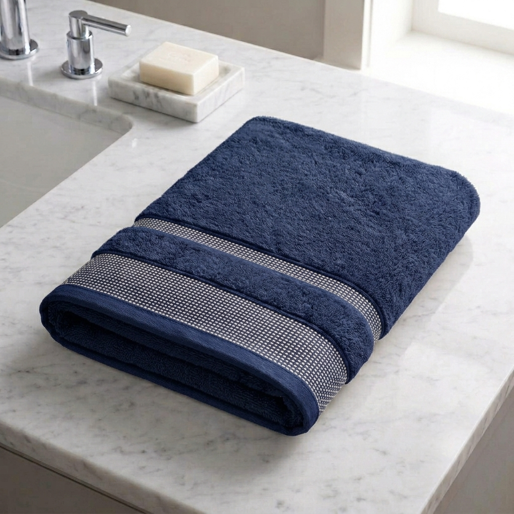 Zev Navy Blue Bath Towel - 400 GSM