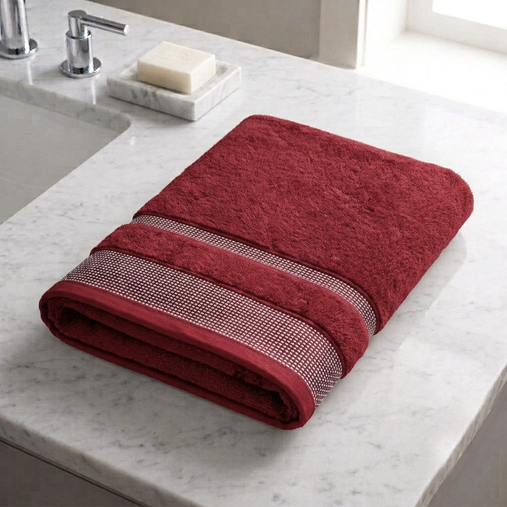 Zev Red Bath Towel - 400 GSM