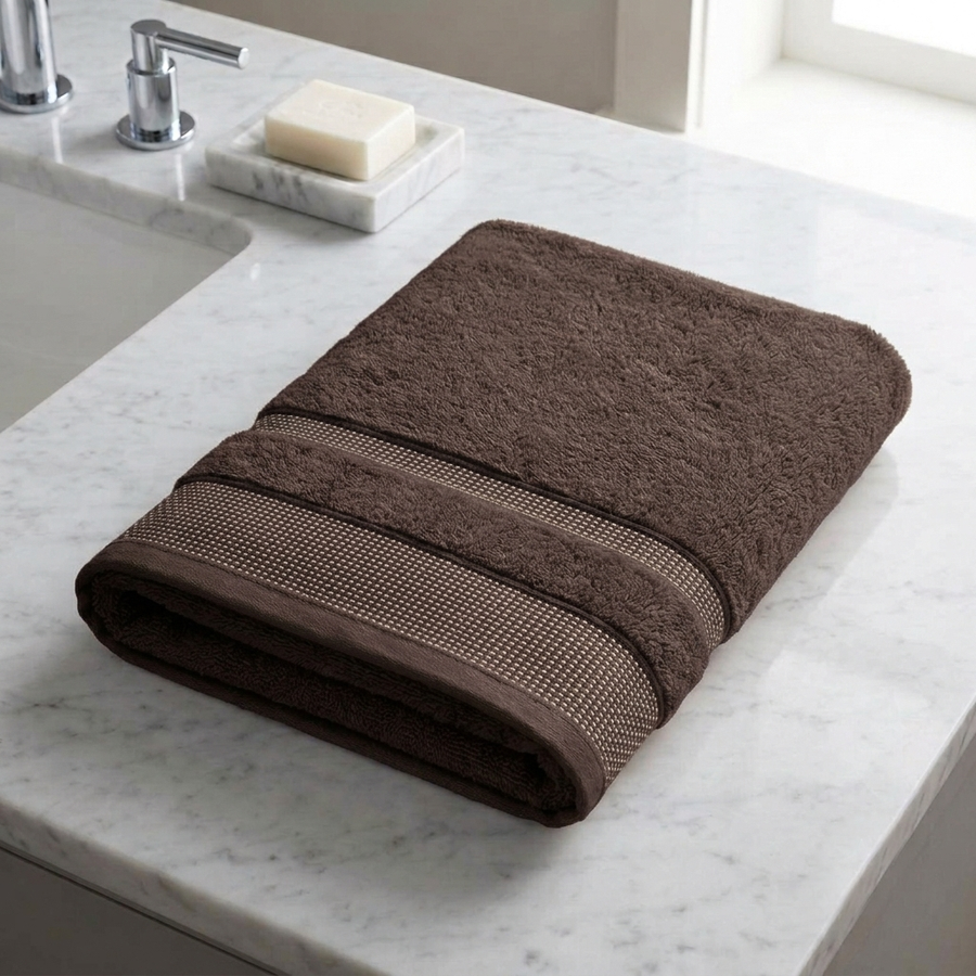 Zev Dark Brown Bath Towel - 400 GSM