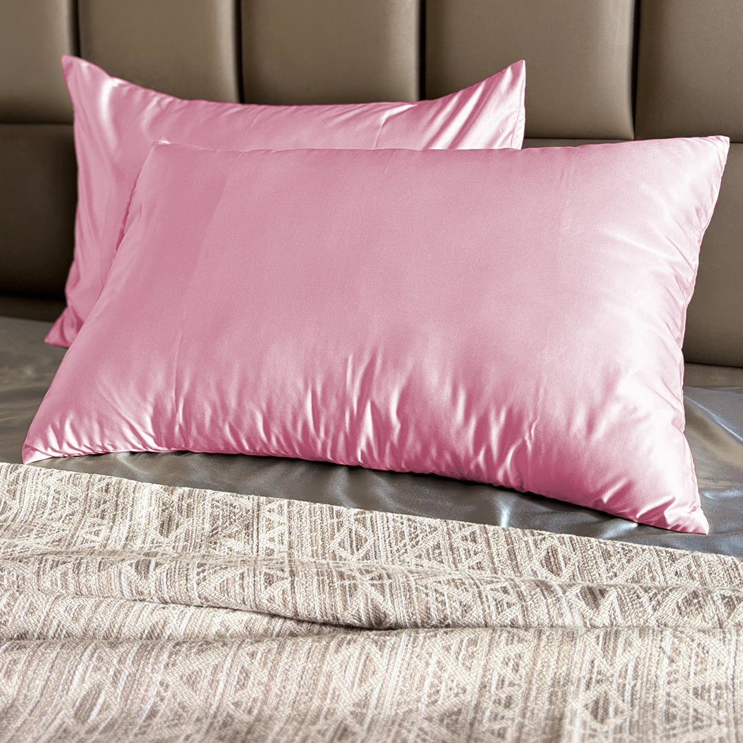 Lavender Satin Pillow Covers - Set of 2