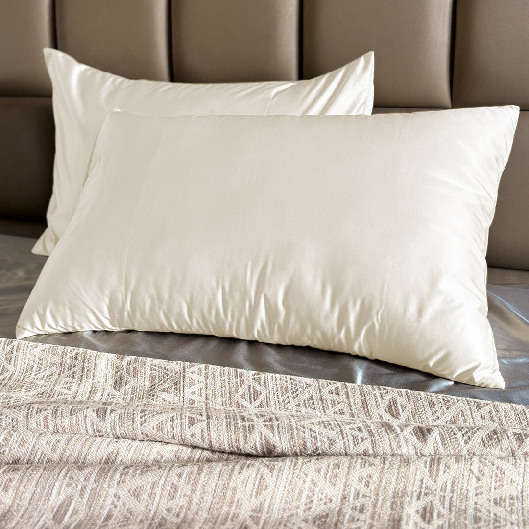 Pearl Satin Pillow Covers - Set of 2
