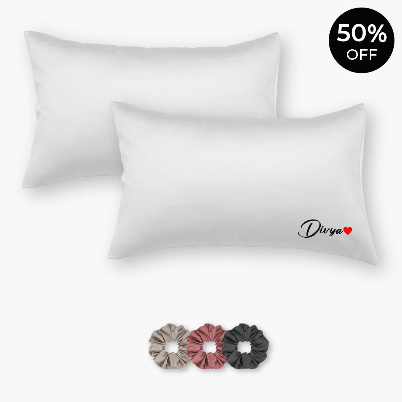 Load image into Gallery viewer, Personalized Satin Pillowcases - Pack of 2 (With 3 free scrunchies)
