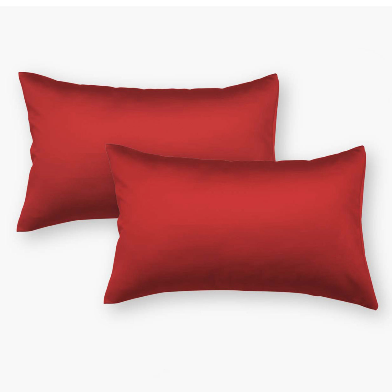 Red Satin Pillow Covers - Set of 2