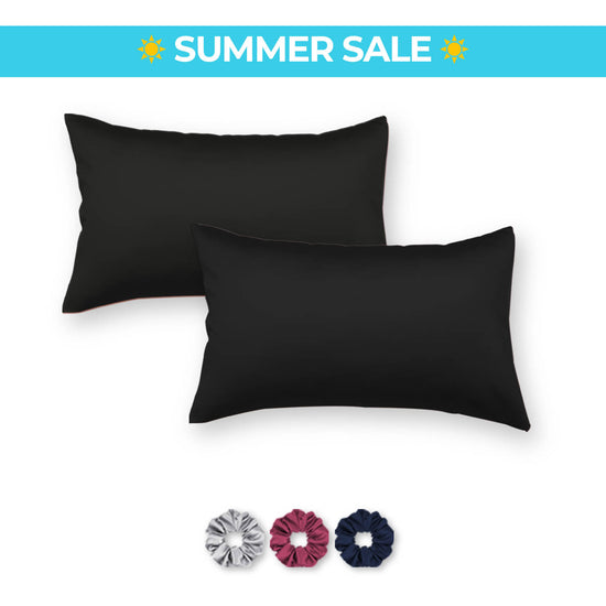 Satin Pillow Covers - Pack of 2 (With 3 free scrunchies)