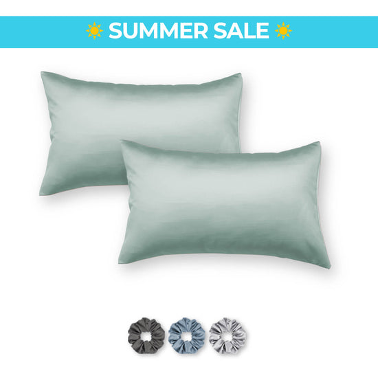 Satin Pillow Covers - Pack of 2 (With 3 free scrunchies)