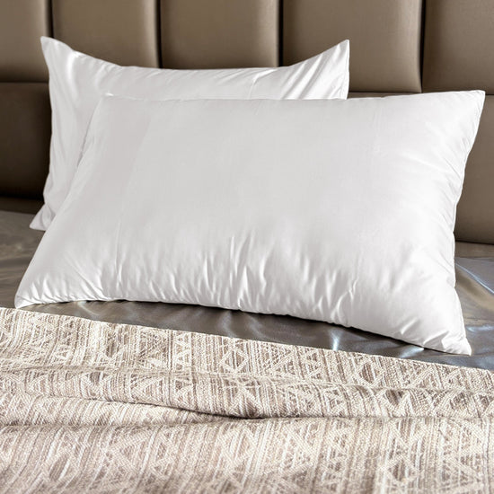 White Satin Pillow Covers - Set of 2