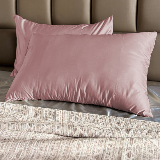 Wine Satin Pillow Covers - Set of 2