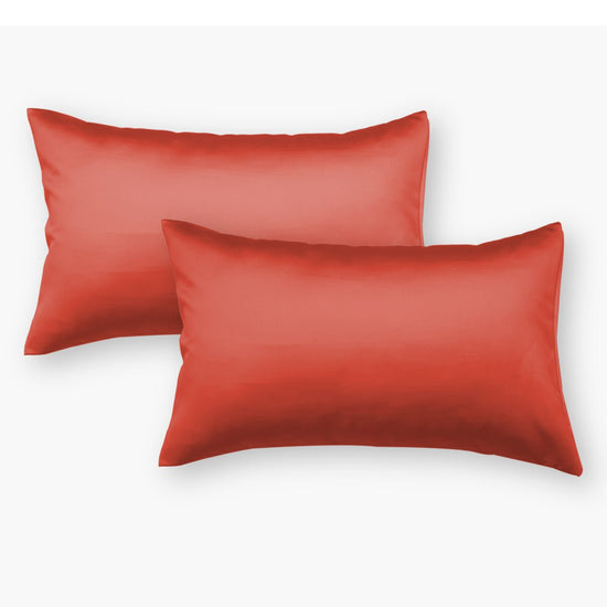 Copper Satin Pillow Covers - Set of 2 - Seevo.in