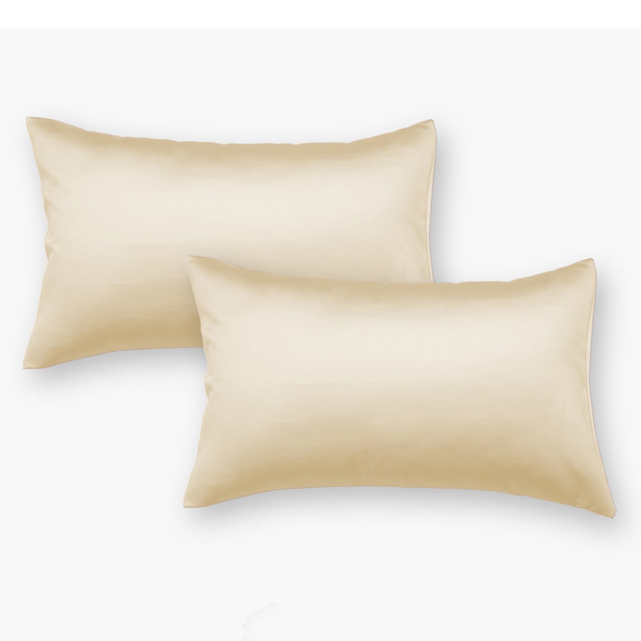 Cream Satin Pillow Covers - Set of 2 - Seevo.in
