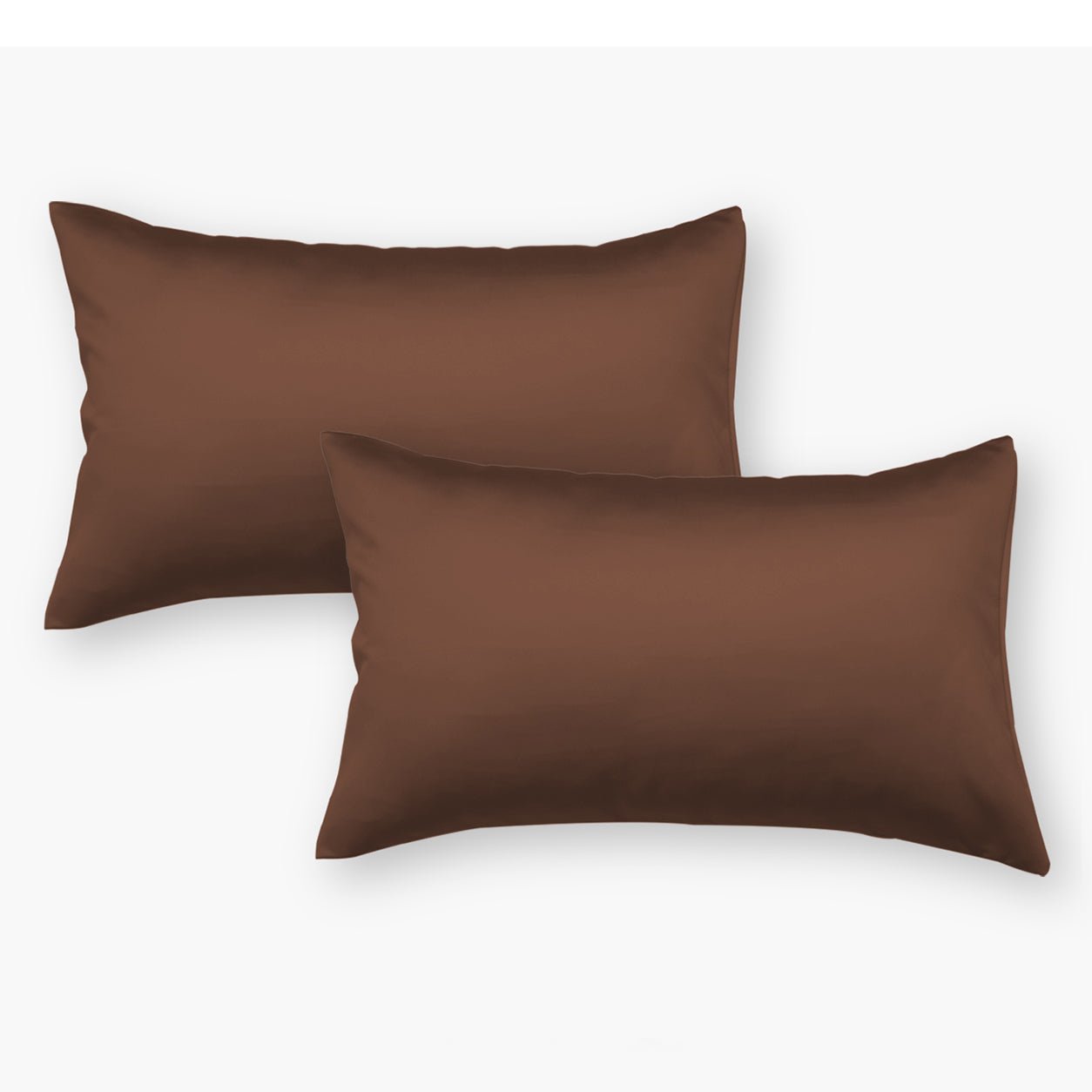 Dark Brown Satin Pillow Covers - Set of 2 - Seevo.in