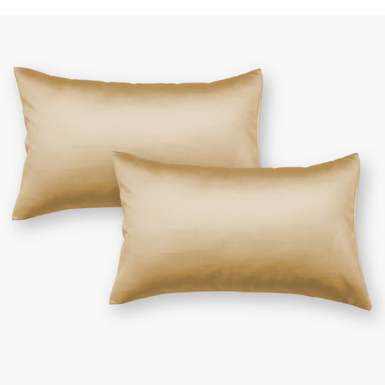 Gold Satin Pillow Covers - Set of 2 - Seevo.in