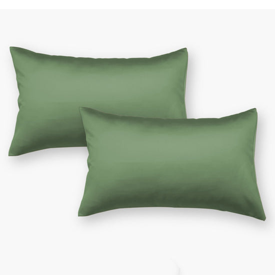Green Satin Pillow Covers - Set of 2 - Seevo.in