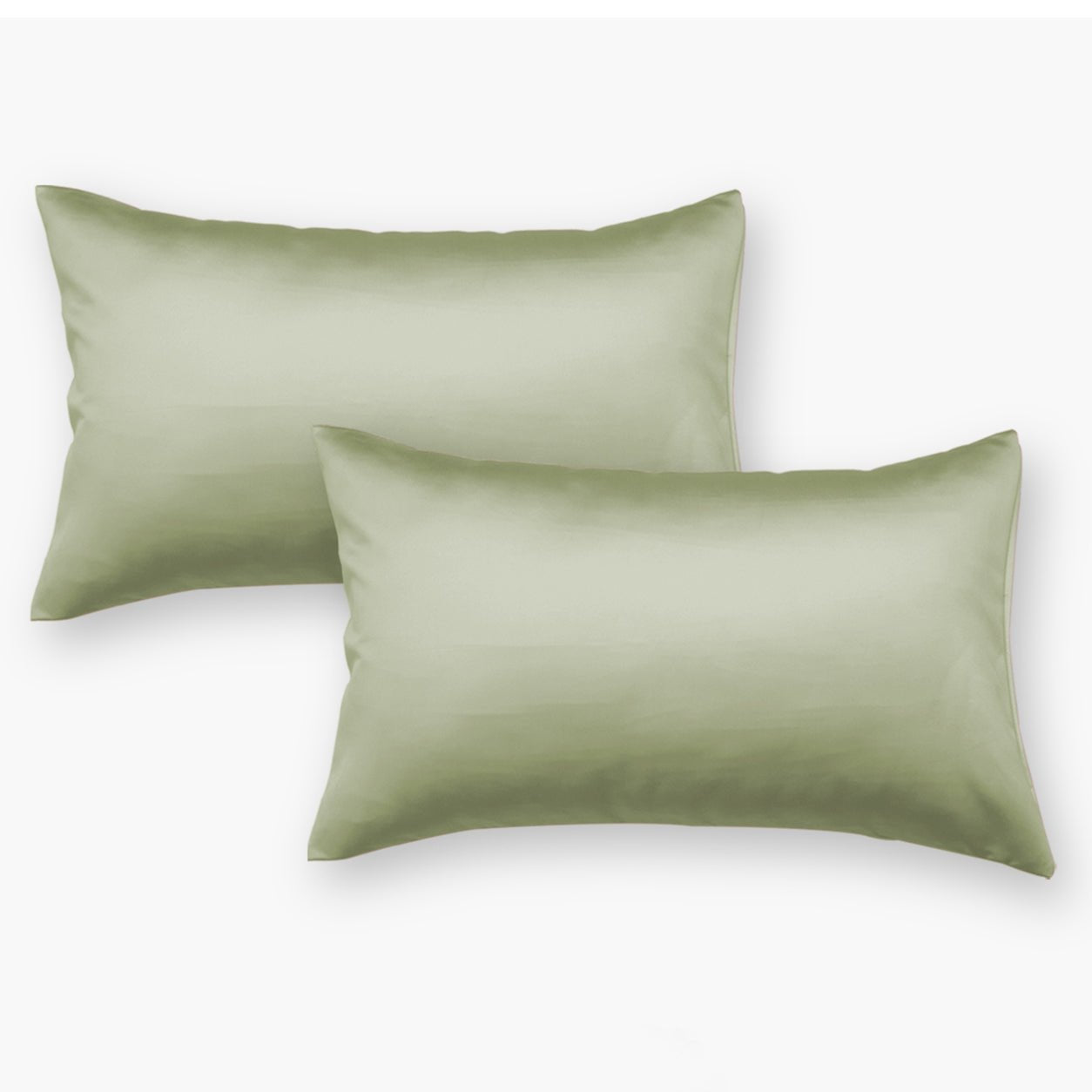 Light Green Satin Pillow Covers - Set of 2 - Seevo.in