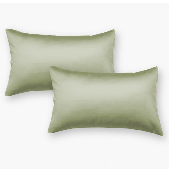 Light Green Satin Pillow Covers - Set of 2 - Seevo.in