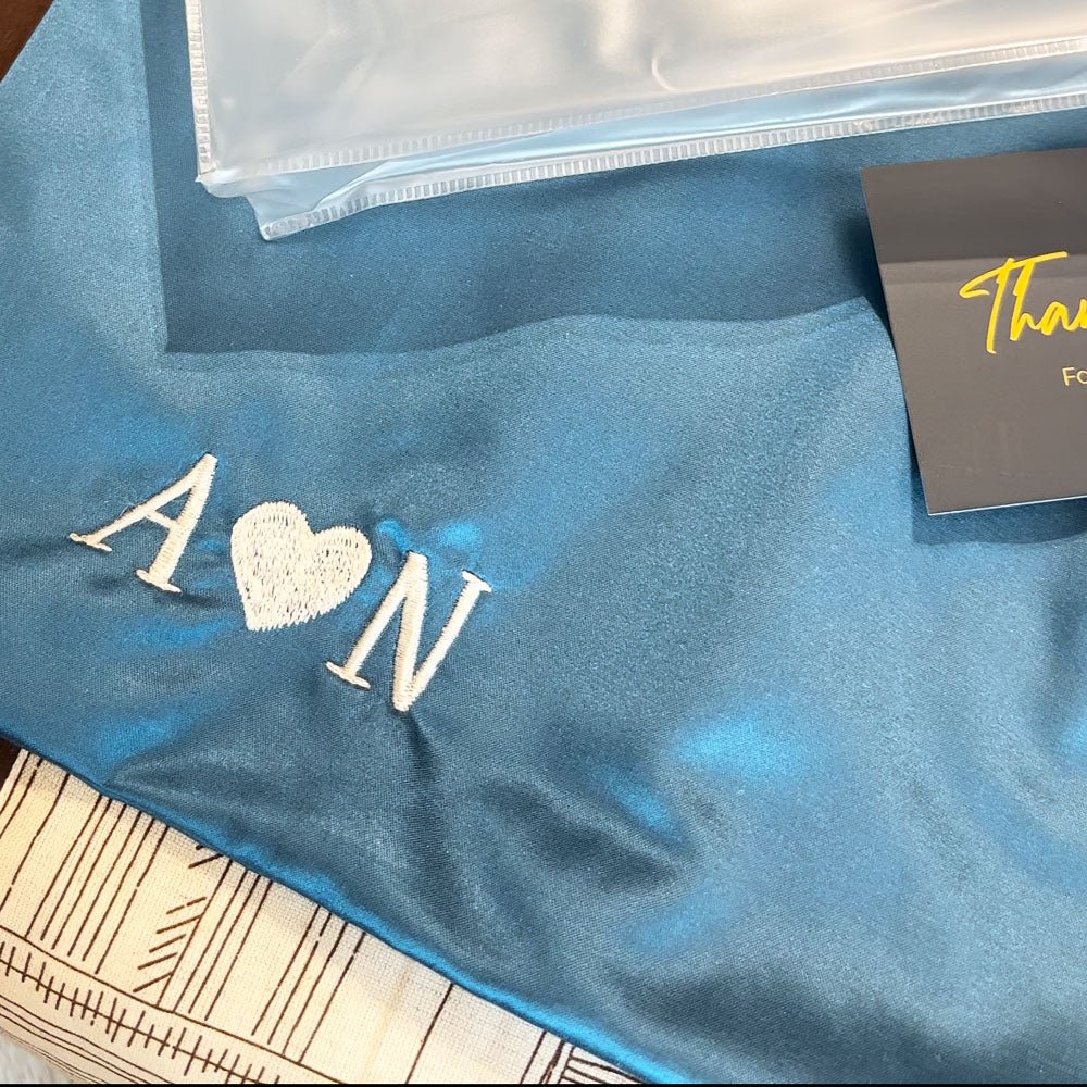 Personalized Satin Pillow Covers - Pack of 2 (With 3 free scrunchies) - Seevo.in