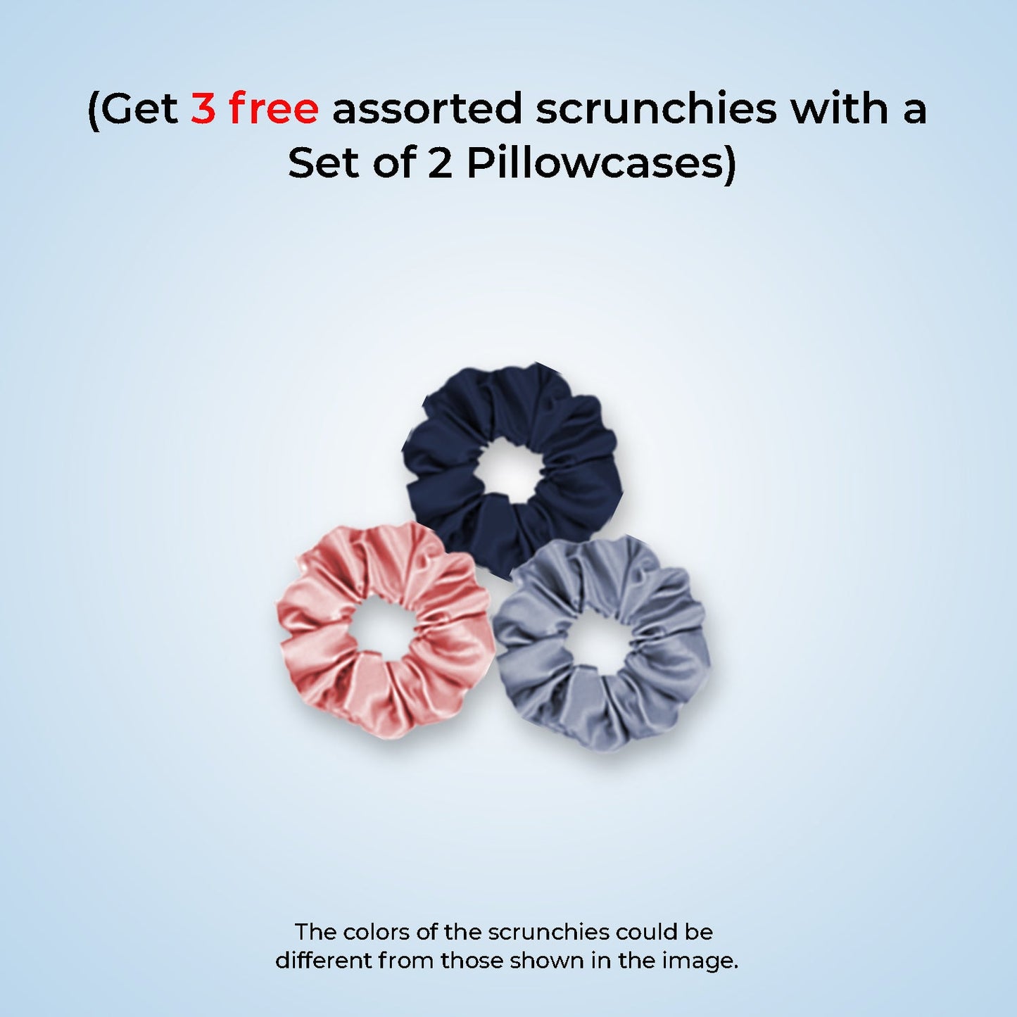 Red Satin Pillow Covers - Set of 2 (With 3 Free Scrunchies) - Seevo.in