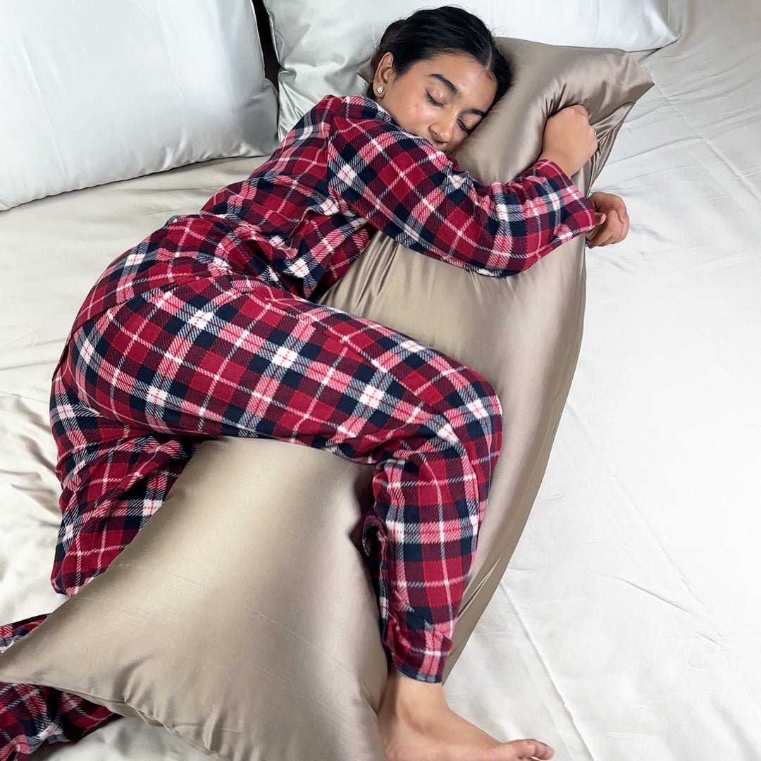 Satin Cuddle Pillow Cover - Set of 1 - Seevo.in