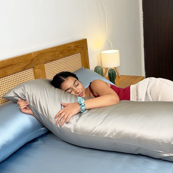 Satin Cuddle Pillow Cover - Set of 1 - Seevo.in