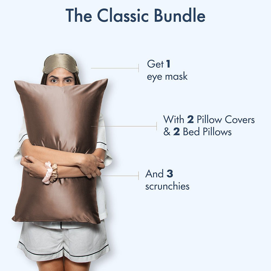 Satin Pillowcover + Sleep Pillows - Seevo.in