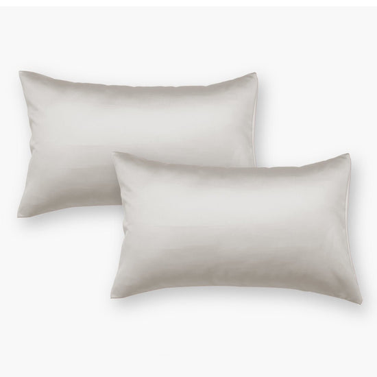 Silver Satin Pillow Covers - Set of 2 - Seevo.in
