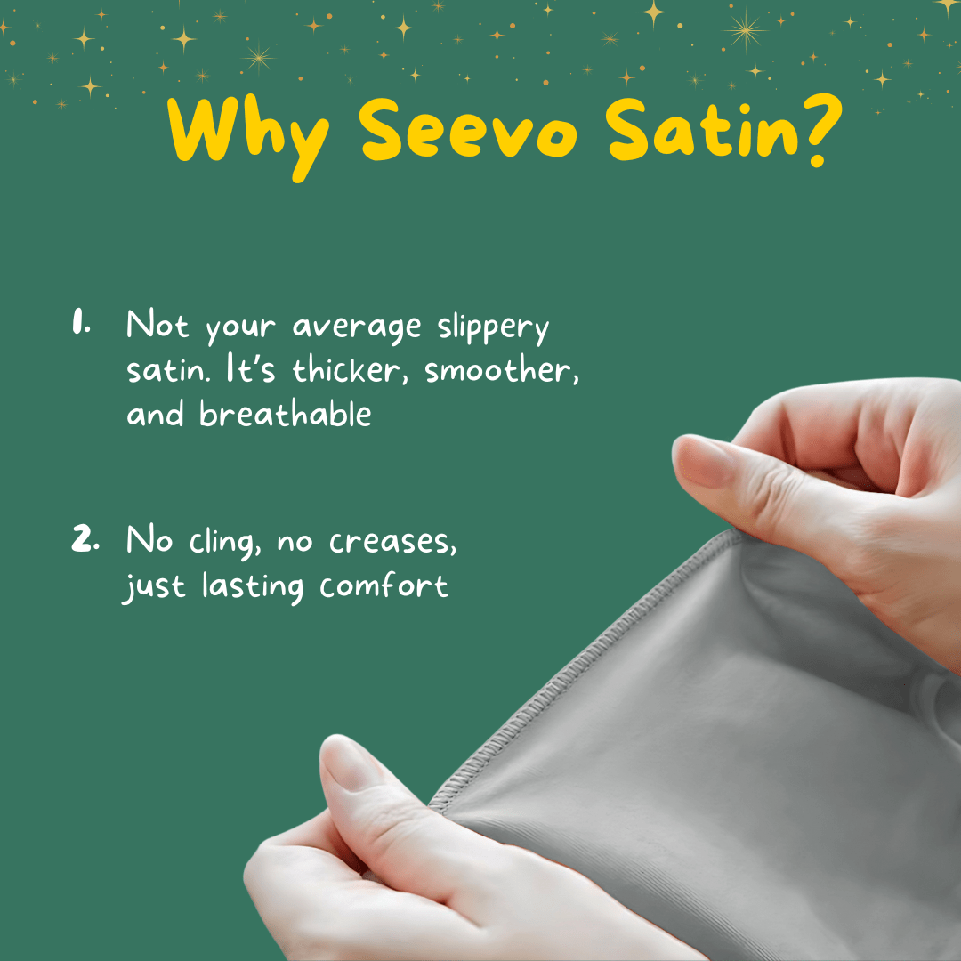 Silver Satin Pillow Covers - Set of 2 - Seevo.in