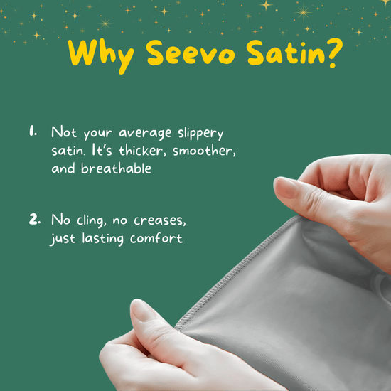 Silver Satin Pillow Covers - Set of 2 - Seevo.in