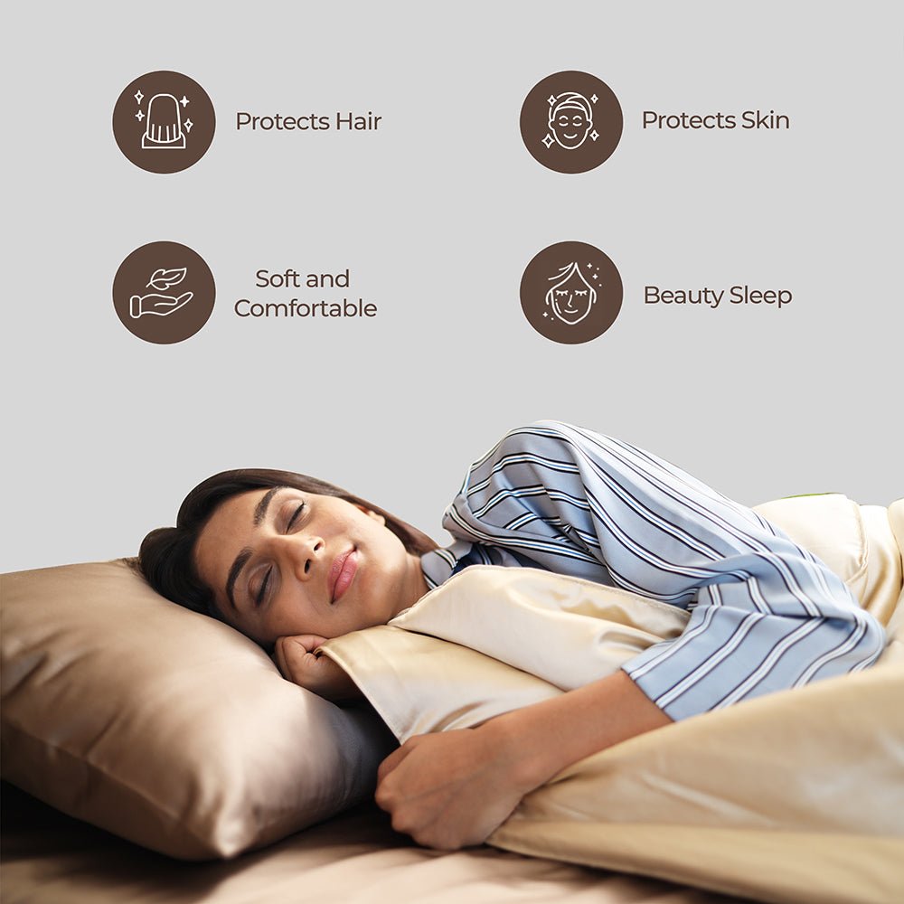 White Satin Bedsheet Set - Seevo.in